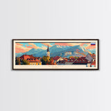 Kranj Slovenia Wall Art, Panoramic Travel Poster, Panoramic Framed Canvas Print, City Wall Art, Wall Hanging Home Decor, Travel Art