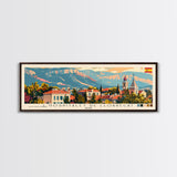 L'Hospitalet-de-Llobregat Spain Travel Print Wall Art, Panoramic City Art, Travel Art, Wall Decor, Vacation Gift, Framed Canvas Print Or Metal Art