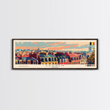 Leuven Belgium Travel Print Wall Art, Panoramic City Art, Travel Art, Wall Decor, Vacation Gift, Framed Canvas Print Or Metal Art