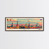 Moscow Russia Travel Print Wall Art, Panoramic City Art, Travel Art, Wall Decor, Vacation Gift, Framed Canvas Print Or Metal Art