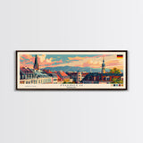 Munich Germany Wall Art, Panoramic Travel Poster, Panoramic Framed Canvas Print, City Wall Art, Wall Hanging Home Decor, Travel Art