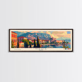 Nikaia Greece Wall Art, Panoramic Travel Poster, Panoramic Framed Canvas Print, City Wall Art, Wall Hanging Home Decor, Travel Art