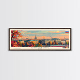 Orenburg Russia Panoramic Travel Poster, Framed Canvas Print or Metal Wall Art, Travel Art, Home Decor, Panoramic Painting, Midcentury Art