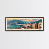 Salerno Italy Travel Art, City Art, Framed Canvas Print or Metal Wall Art, Europe Travel Poster, Panoramic Wall Art, Extra Wide Wall Art