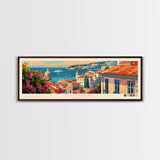 Setúbal Portugal Travel Print Wall Art, Panoramic City Art, Travel Art, Wall Decor, Vacation Gift, Framed Canvas Print Or Metal Art