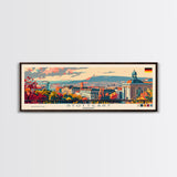 Stuttgart Germany Wall Art, Panoramic Travel Poster, Panoramic Framed Canvas Print, City Wall Art, Wall Hanging Home Decor, Travel Art