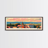 Szolnok Hungary Wall Art, Panoramic Travel Poster, Panoramic Framed Canvas Print, City Wall Art, Wall Hanging Home Decor, Travel Art