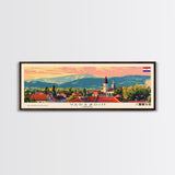 Varaždin Croatia Panoramic Travel Poster, Framed Canvas Print or Metal Wall Art, Travel Art, Home Decor, Panoramic Painting, Midcentury Art