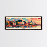 Vejle Denmark Travel Art, City Art, Framed Canvas Print or Metal Wall Art, Europe Travel Poster, Panoramic Wall Art, Extra Wide Wall Art