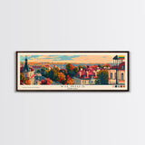 Vilnius Lithuania Wall Art, Panoramic Travel Poster, Panoramic Framed Canvas Print, City Wall Art, Wall Hanging Home Decor, Travel Art