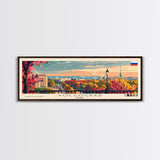 Volgograd Russia Panoramic Travel Poster, Framed Canvas Print or Metal Wall Art, Travel Art, Home Decor, Panoramic Painting, Midcentury Art