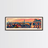 Warsaw Poland Travel Art, City Art, Framed Canvas Print or Metal Wall Art, Europe Travel Poster, Panoramic Wall Art, Extra Wide Wall Art