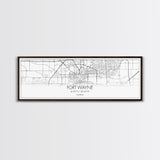 Panoramic Fort Wayne City Map, Indiana Art, Map Print, Minimalist Wall Art, Canvas Art, Housewarming Gift, Street Map Art, Closing Gift