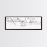 Panoramic Glendale City Map, California Art, Map Print, Minimalist Wall Art, Canvas Art, Housewarming Gift, Street Map Art, Closing Gift