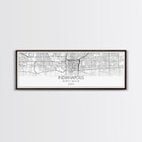 Panoramic Indianapolis  City Map, Indiana Art, Map Print, Minimalist Wall Art, Canvas Art, Housewarming Gift, Street Map Art, Closing Gift