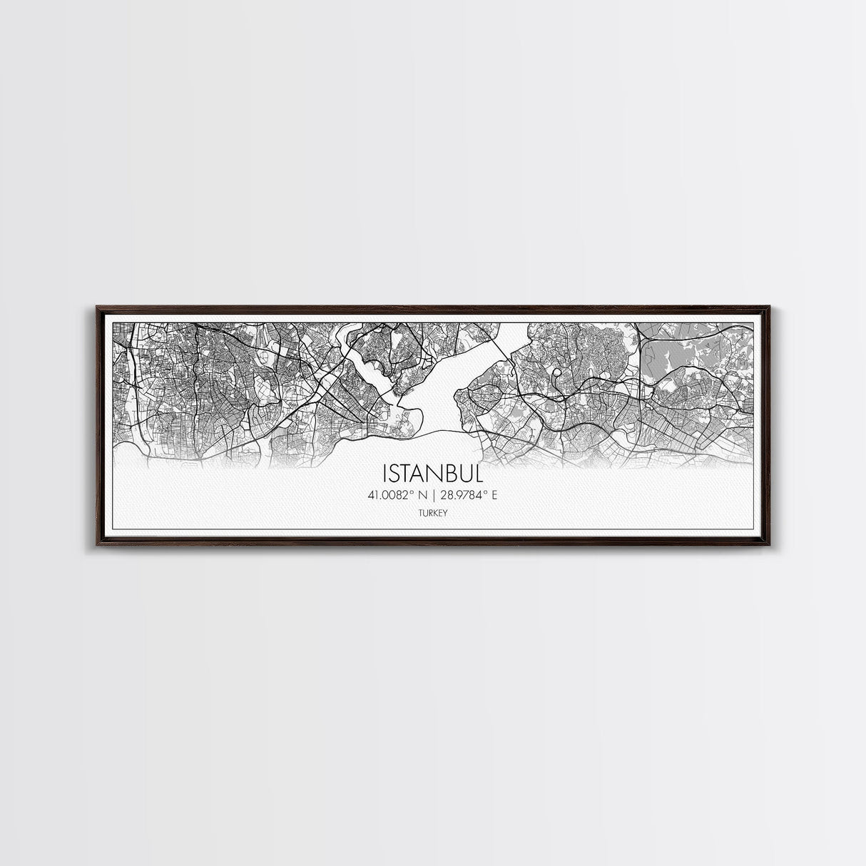 Panoramic Istanbul City Map, Turkey Art, Map Print, Minimalist Wall Art, Canvas Art, Housewarming Gift, Street Map Art, Closing Gift