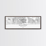 Panoramic Jacksonville City Map, Florida Art, Map Print, Minimalist Wall Art, Canvas Art, Housewarming Gift, Street Map Art, Closing Gift