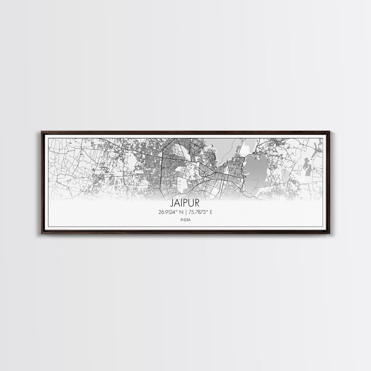 Panoramic Jaipur City Map, India Art, Map Print, Minimalist Wall Art, Canvas Art, Housewarming Gift, Street Map Art, Closing Gift