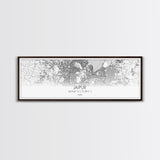 Panoramic Jaipur City Map, India Art, Map Print, Minimalist Wall Art, Canvas Art, Housewarming Gift, Street Map Art, Closing Gift