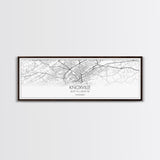 Panoramic Knoxville City Map, Tennessee Art, Map Print, Minimalist Wall Art, Canvas Art, Housewarming Gift, Street Map Art, Closing Gift