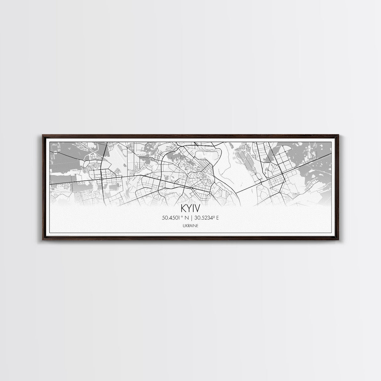 Panoramic Kyiv City Map, Ukraine Art, Map Print, Minimalist Wall Art, Canvas Art, Housewarming Gift, Street Map Art, Closing Gift