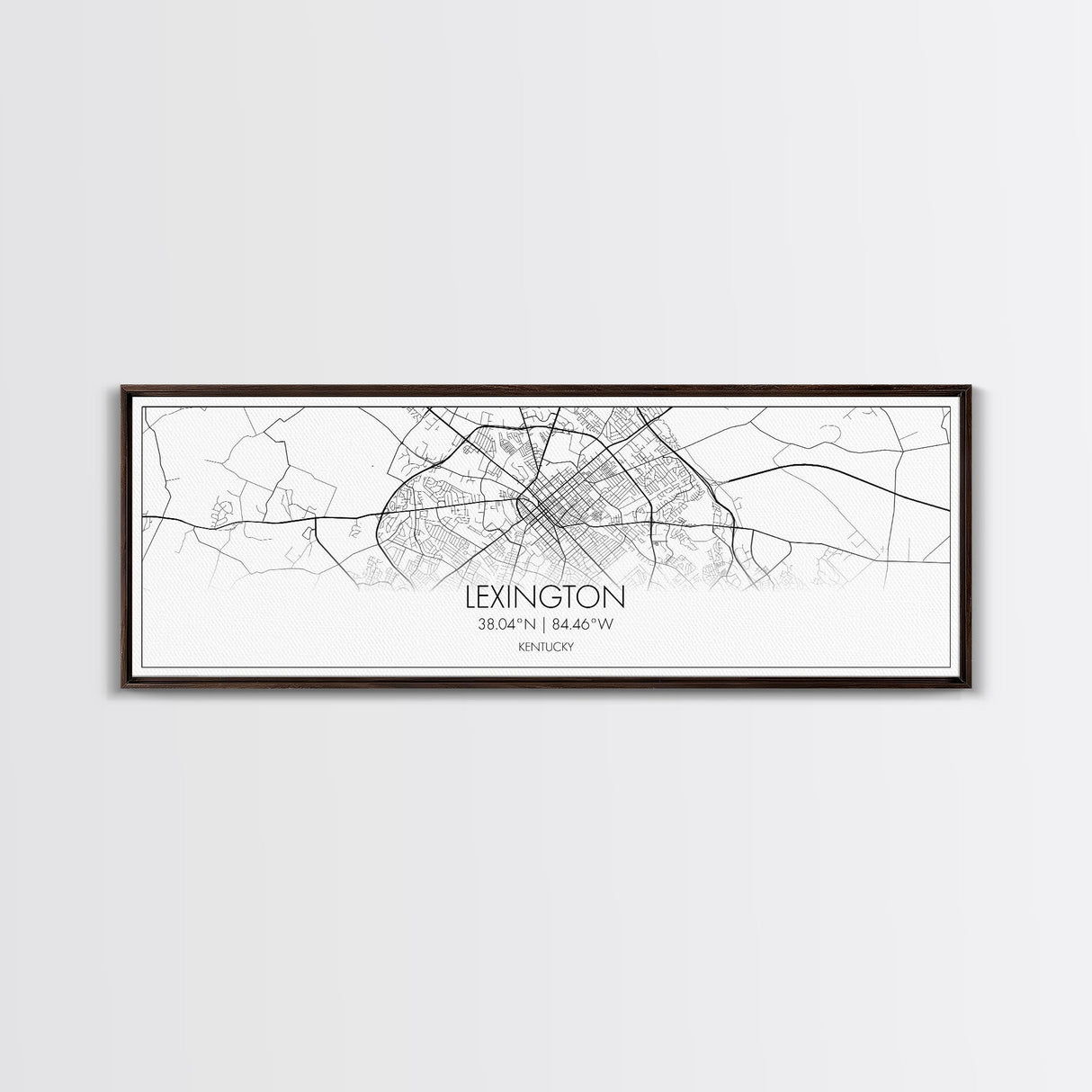 Panoramic Lexington City Map, Kentucky Art, Map Print, Minimalist Wall Art, Canvas Art, Housewarming Gift, Street Map Art, Closing Gift