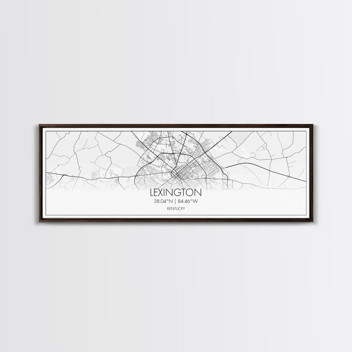 Panoramic Lexington City Map, Kentucky Art, Map Print, Minimalist Wall Art, Canvas Art, Housewarming Gift, Street Map Art, Closing Gift