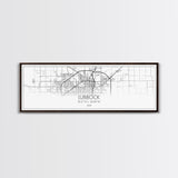 Panoramic Lubbock City Map, Texas Art, Map Print, Minimalist Wall Art, Canvas Art, Housewarming Gift, Street Map Art, Closing Gift