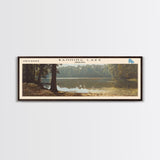 Banning Lake Indiana Framed Canvas Print, Lake House Decor, Panoramic Scenic Painting, Travel Poster, Rustic Art, Nature Wall Art