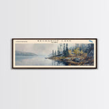 Becharof Lake Panoramic Framed Canvas Print, Lake House Decor, Scenic View, Travel Poster, Modern Art, Nature Scene