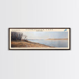 Conestoga Lake Nebraska Framed Canvas Print, Panoramic Lake House Decor, Wide Wall Art, Travel Poster, Modern Lake Painting, Nature Art