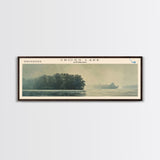 Cross Lake Louisiana Framed Canvas Print, Panoramic Lake House Decor, Wall Art, Travel Poster, Rustic Lake Painting, Nature Art