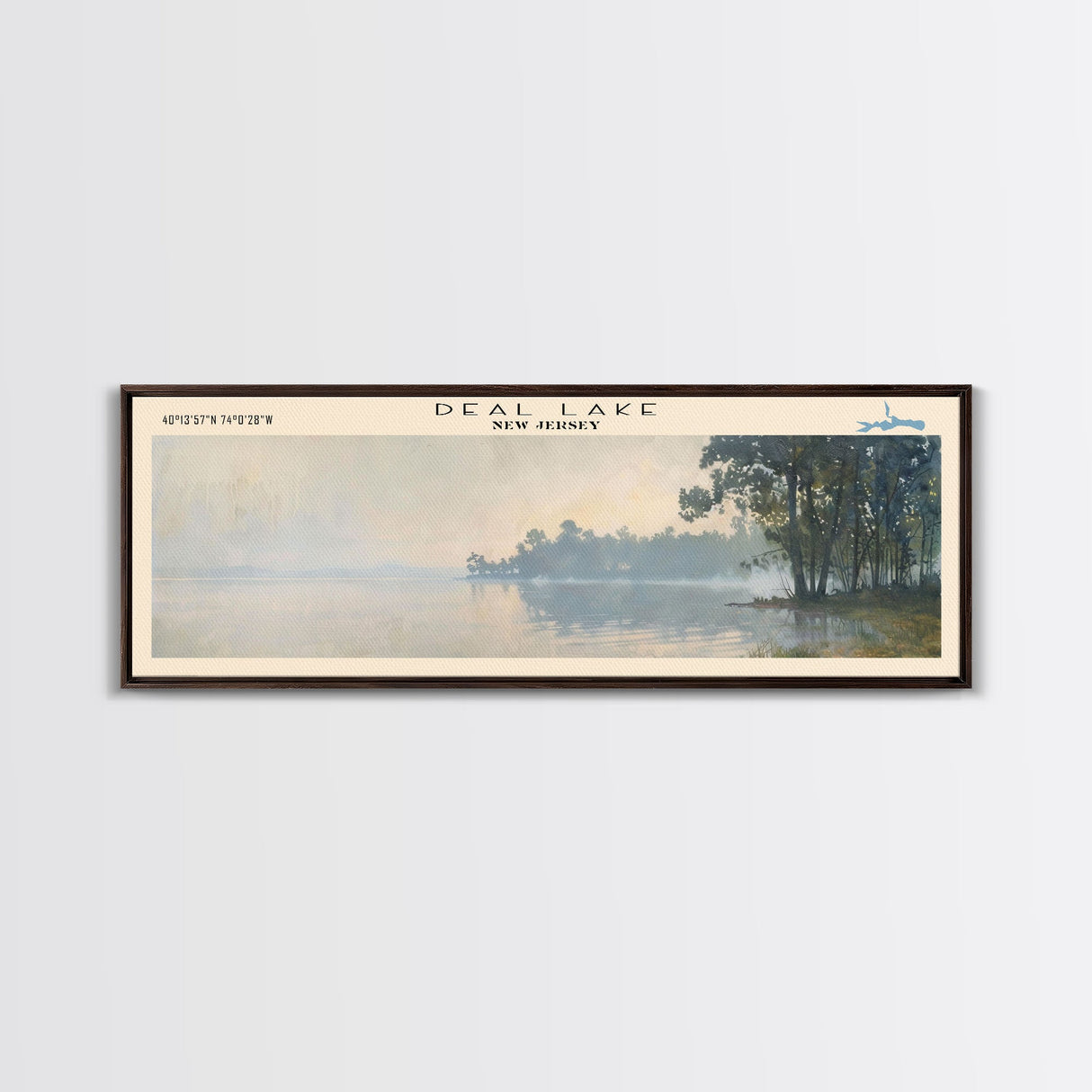 Dead Lakes Florida Framed Canvas Print, Lake House Decor, Panoramic Wall Art, Travel Poster, Modern Lake Painting, Nature Art