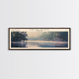 False River Louisiana Framed Canvas Print, Lake House Decor, Panoramic Wall Art, Travel Poster, Rustic Lake Painting, Home Decor