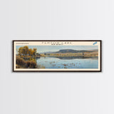 Fenton Lake New Mexico Framed Canvas Print, Lake House Decor, Panoramic Wall Art, Travel Poster, Scenic Lake Painting, Nature Art