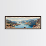 Flaming Gorge Reservoir Utah Framed Canvas Print, Lake House Art, Panoramic Wall Art, Travel Poster, Beautiful Lake Painting, Home Decor