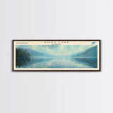 Gods Lake Framed Canvas Print, Lake House Decor, Panoramic Wall Art, Travel Poster, Scenic Lake Painting, Nature Art