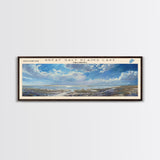 Great Salt Plains Lake Oklahoma Framed Canvas Print, Lake House Art, Panoramic Wall Art, Travel Poster, Scenic Lake Painting, Home Decor