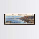 Greers Ferry Lake Arkansas Framed Canvas Print, Panoramic Lake House Decor, Wall Art, Travel Poster, Beautiful Lake Painting, Nature Art