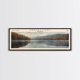 Harvey Lake Vermont Framed Canvas Print, Lake House Decor, Panoramic Wall Art, Travel Poster, Captivating Lake Painting, Nature Art