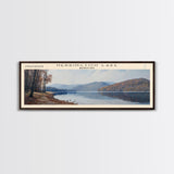 Herrington Lake Kentucky Framed Canvas Print, Panoramic Lake House Decor, Wall Art, Travel Poster, Stunning Lake Painting, Nature Art