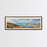 Jordanelle Reservoir Utah Framed Canvas Print, Lake House Art, Panoramic Wall Art, Travel Poster, Serene Lake Painting, Home Decor