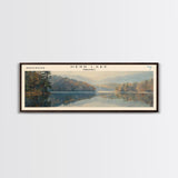 Kerr Lake Virginia Framed Canvas Print, Lake House Art, Panoramic Wall Art, Travel Poster, Stunning Lake Painting, Home Decor