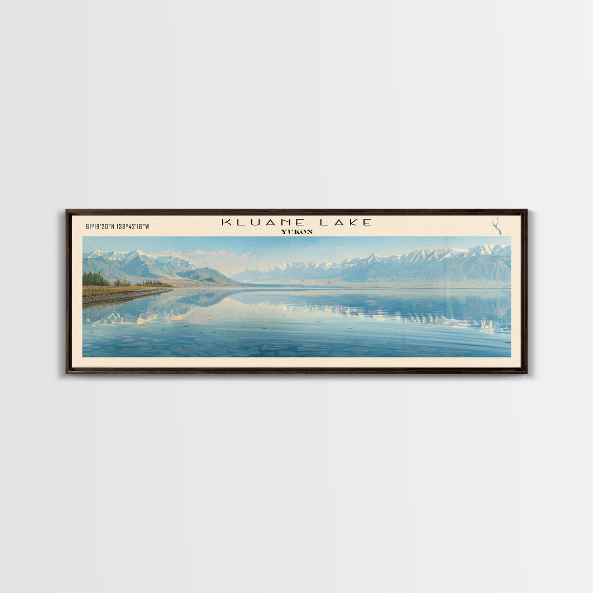 Kluane Keystone LaLoche Kingsmere Framed Canvas Print, Lake House Art, Panoramic Travel Poster, Wall Art, Stunning Lake Painting, Home Decor