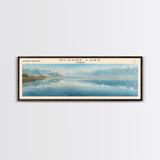 Kluane Keystone LaLoche Kingsmere Framed Canvas Print, Lake House Art, Panoramic Travel Poster, Wall Art, Stunning Lake Painting, Home Decor