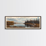 Lac La Ronge Framed Canvas Print, Lake House Art, Panoramic Wall Art, Travel Poster, Captivating Lake Painting, Nature Art