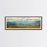 Lac Tasiataq Framed Canvas Print, Panoramic Lake House Decor, Wall Art, Travel Poster, Scenic Lake Painting, Nature Art