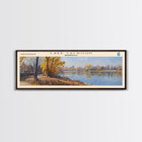 Lake Calhoun Minnesota Framed Canvas Print, Panoramic Lake House Decor, Wall Art, Travel Poster, Serene Lake Painting, Nature Art