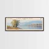 Lake Cleveland Idaho Framed Canvas Print, Lake House Decor, Panoramic Wall Art, Travel Poster, Stunning Lake Painting, Home Art