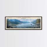 Lake Cushman Washington Framed Canvas Print, Lake House Decor, Panoramic Wall Art, Travel Poster, Stunning Lake Painting, Home Art